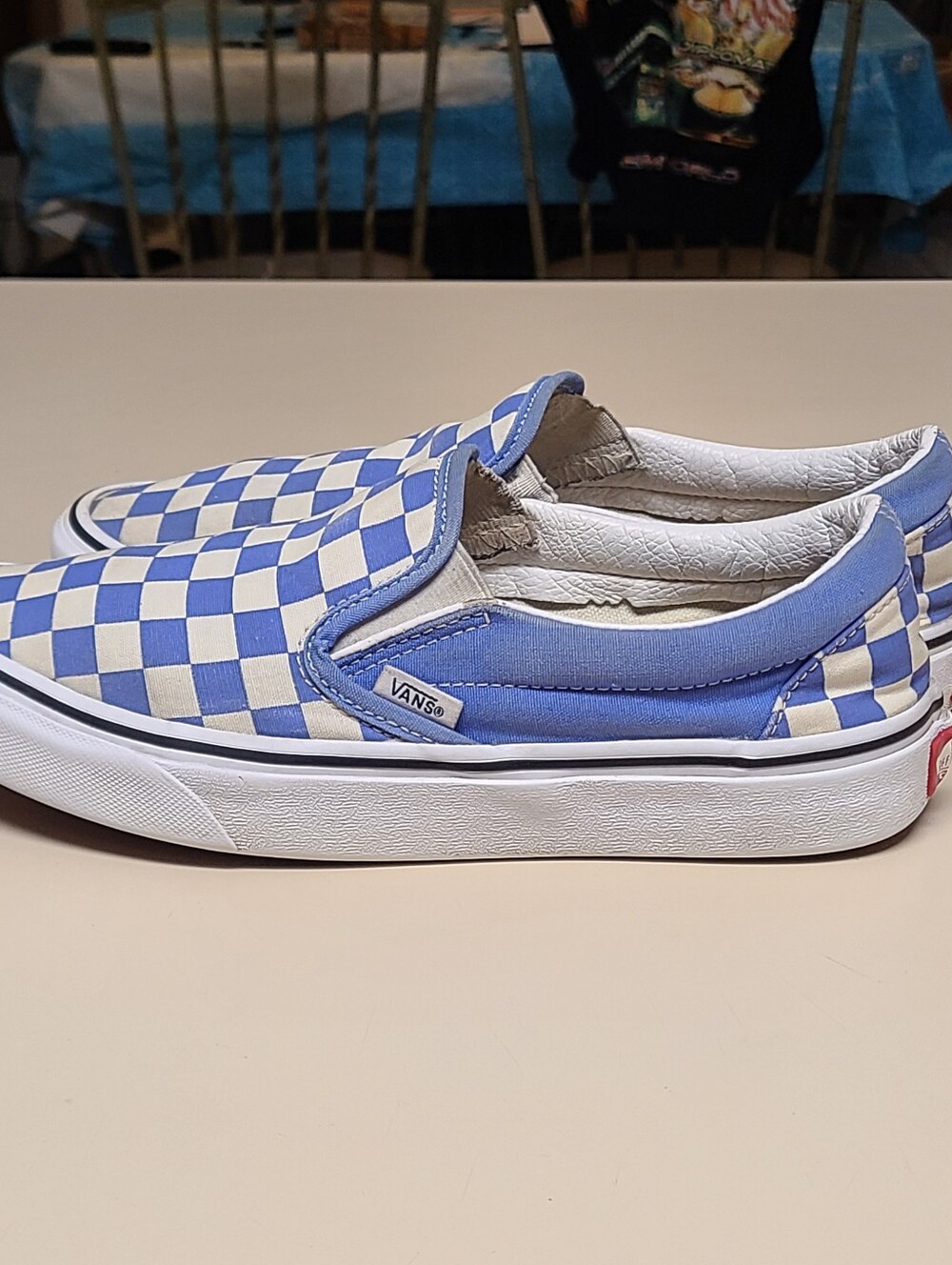 Vans Classic slip on checkerboard casual low top skateboard sneakers size 8 1/2 - Picture 5 of 9
